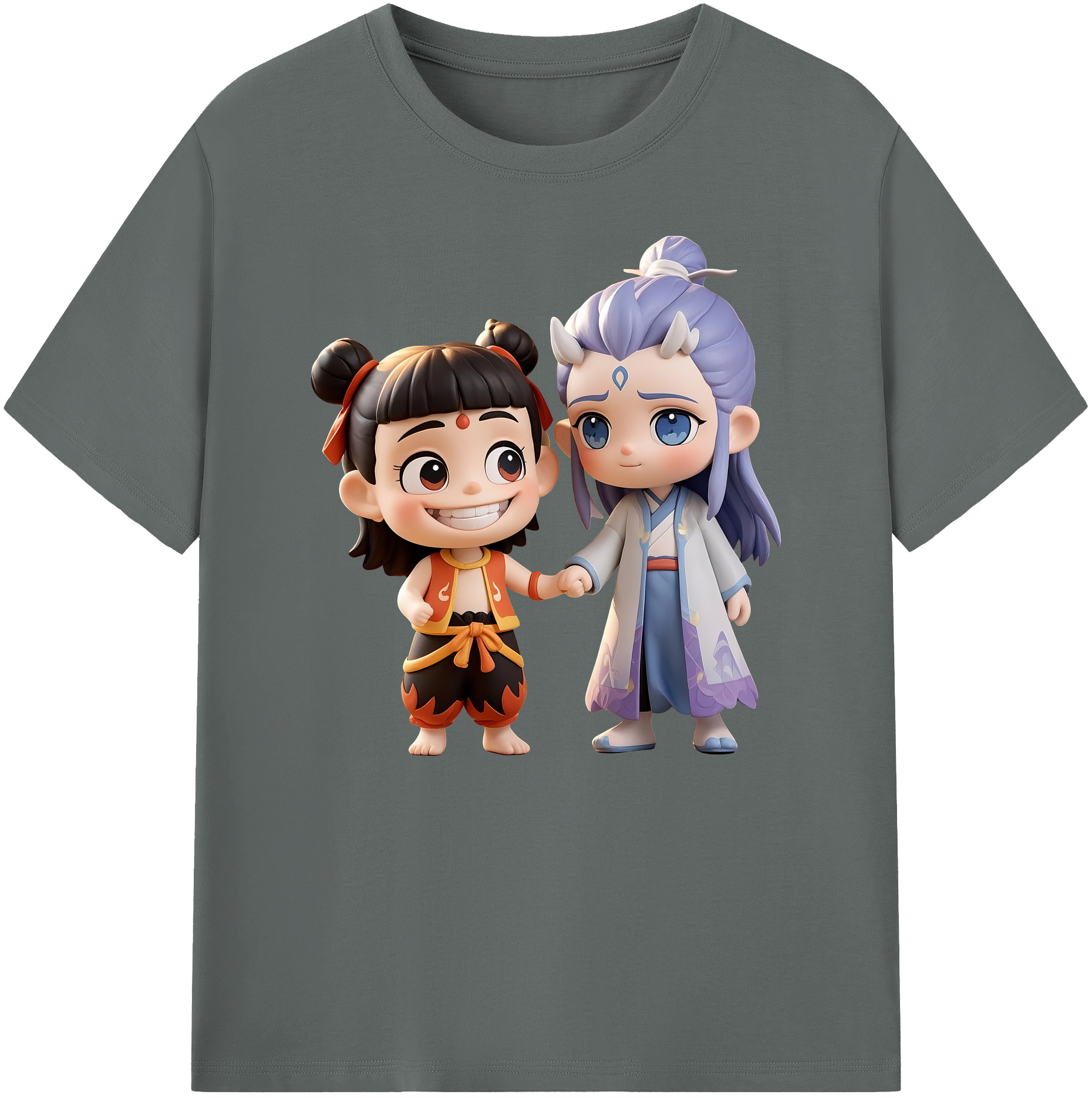 （画像用） Ne Zha 2 ナタ 魔童の大暴れ 綿100％ メンズ半袖Tシャツ｜肌触りやわらか＆通気性